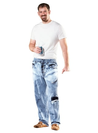 Softmusic Denim Pattern Fake Jeans Lounge Pants Cotton Boxer