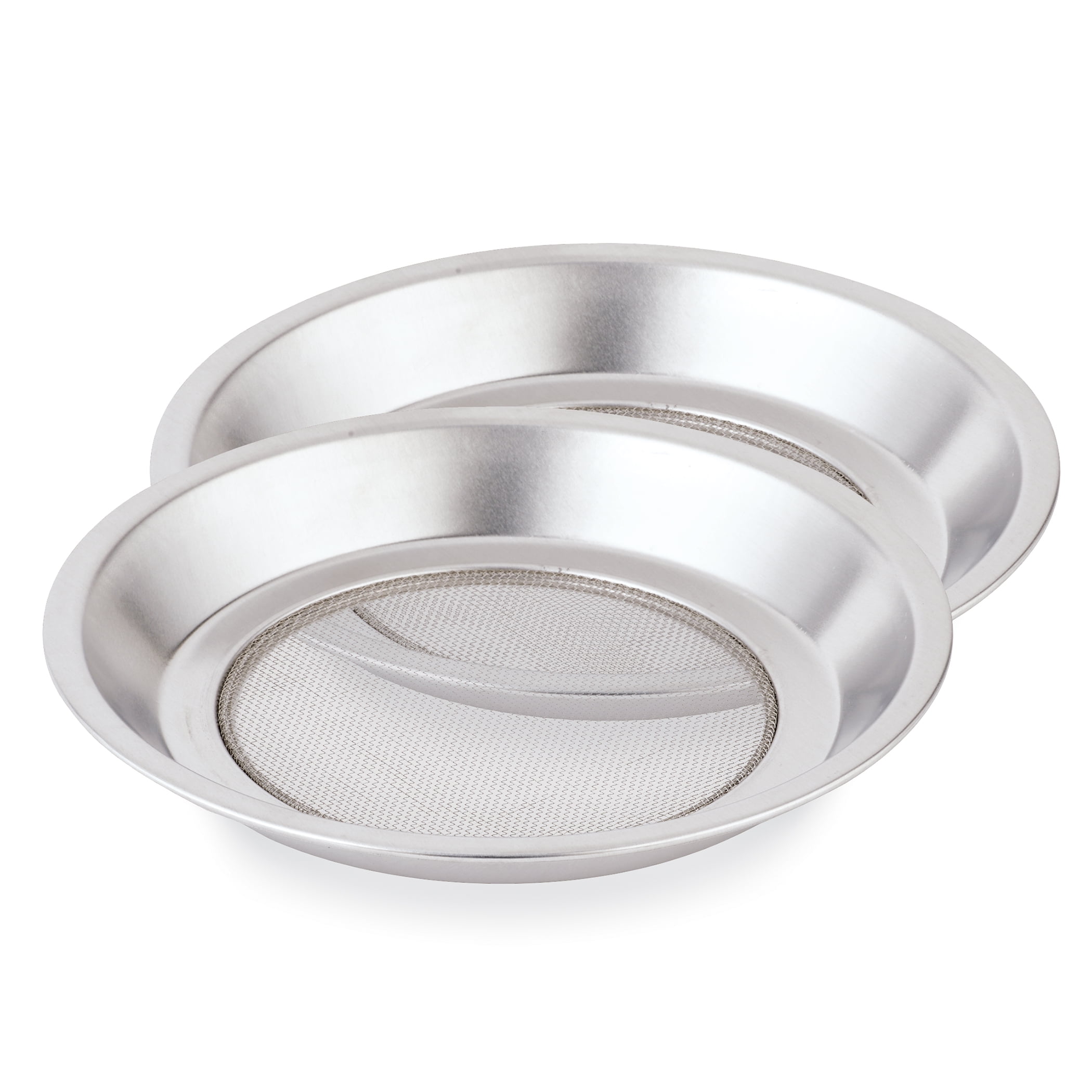 Collections Etc Mesh Bottom Stainless Steel Pie Pans Set of 2