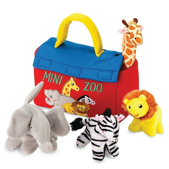 Collections Etc Mini Zoo 5-Piece Playset with Animal Sounds