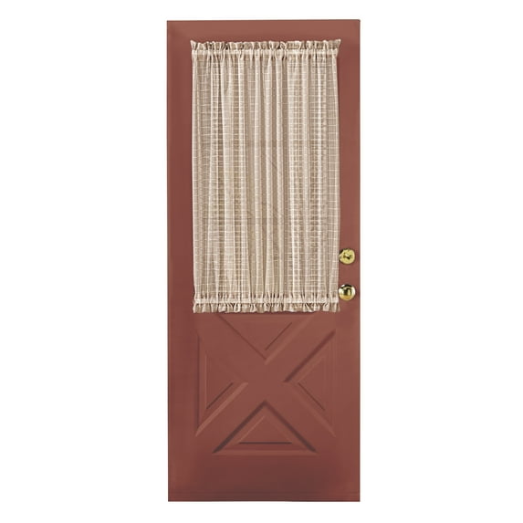 Collections Etc Montauk Woven Check Sheer Rod Pocket Door Panel