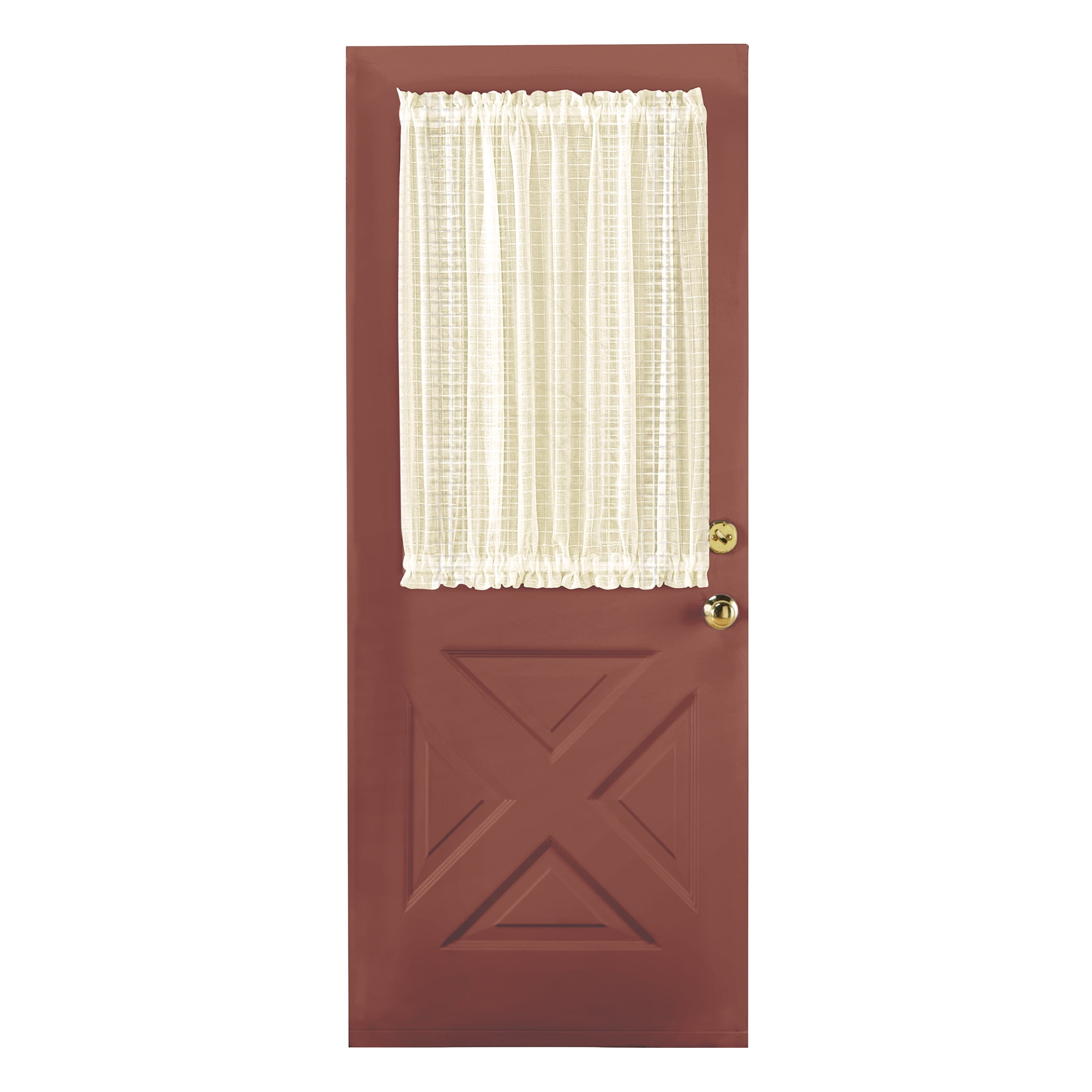 Collections Etc Montauk Woven Check Sheer Rod Pocket Door Panel ...
