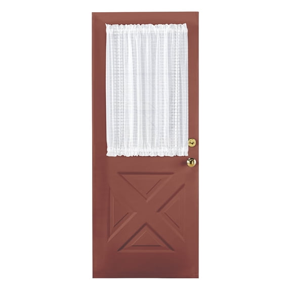 Collections Etc Montauk Woven Check Sheer Rod Pocket Door Panel