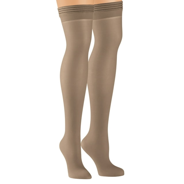 Collections Etc NonRun Compression Thigh High Stockings 3 Pairs