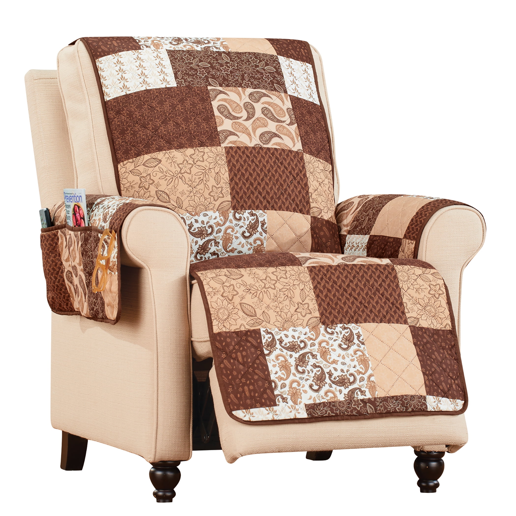 Collections Etc Paisley Printed Patchwork Furniture Protector Cover