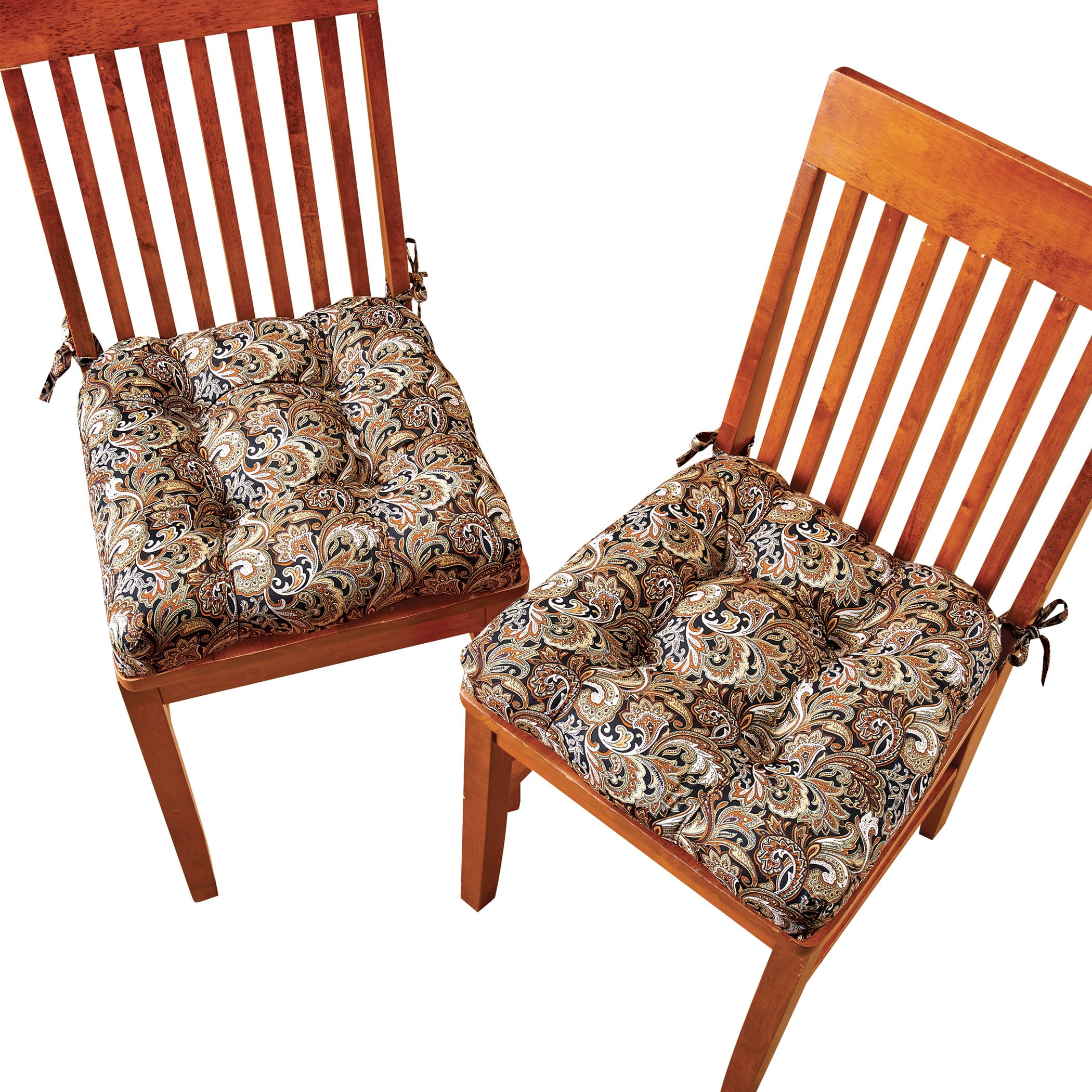 Collections Etc Paisley Tufted Chair Cushions Set of 2