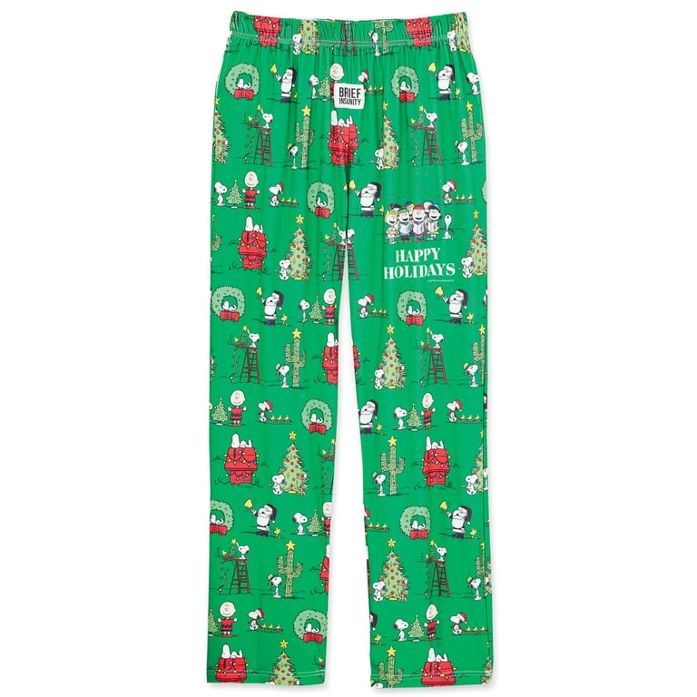 Collections Etc Peanuts Snoopy Christmas Holiday Green Lounge Pants Walmart