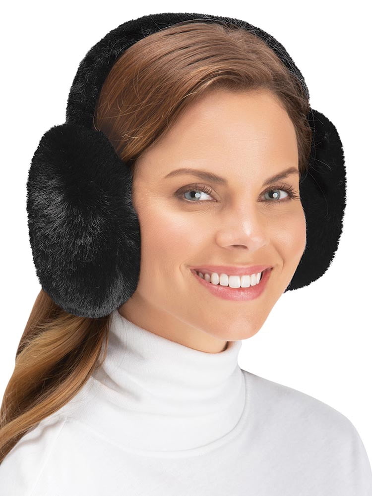 Collections Etc Plush Faux Fur Ear Muffs Cozy Winter Essentials