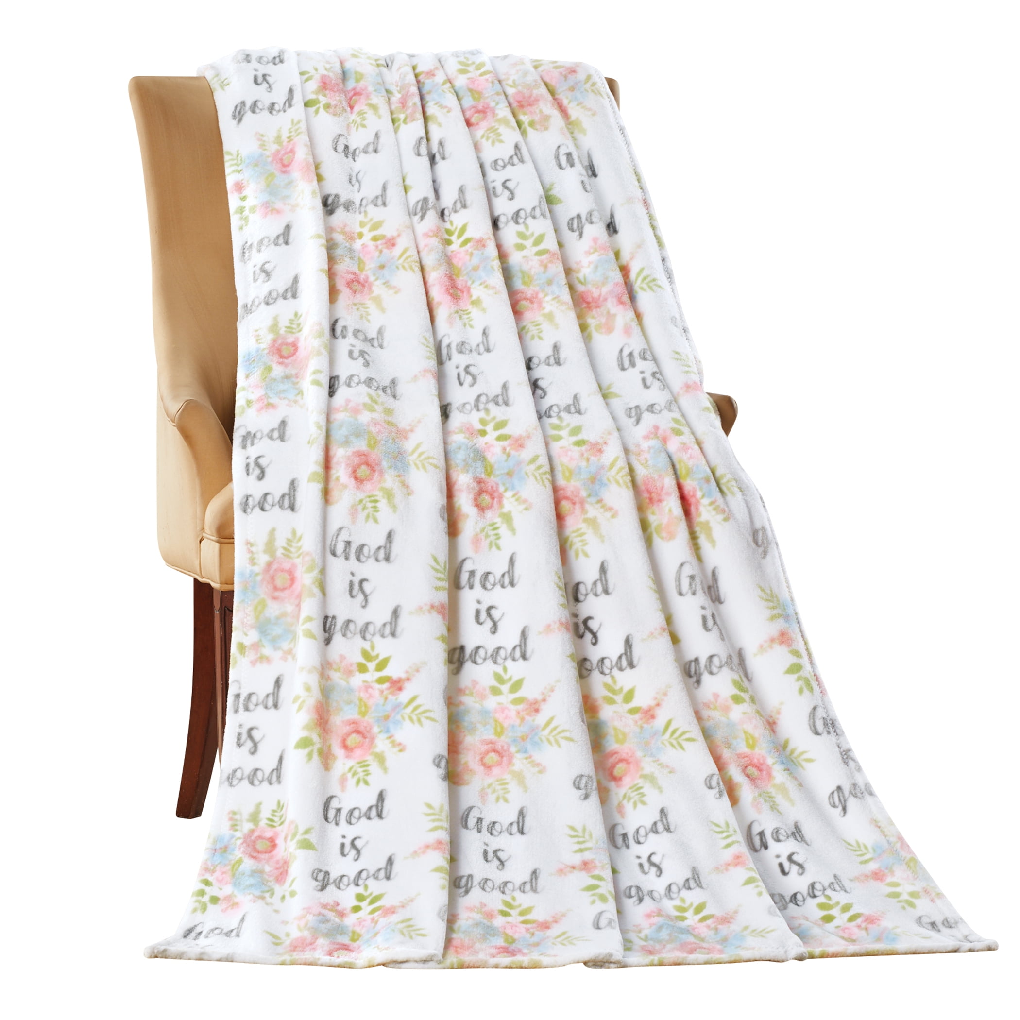 Blessed Floral Multicolor Fleece Throw Blanket 50" x 70"