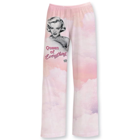 Collections Etc Queen of Everything Drawstring Lounge Pants with Pockets | Women, Loose Fit - Plus Size - Polyester, Lightweight