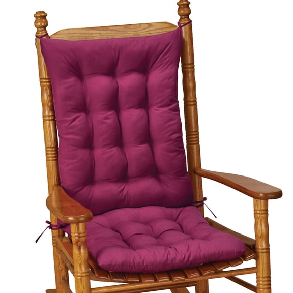 Collections Etc Quilted Chair Cushion Set - Perfect for Rocking Chairs, Dining Chairs or Armchair, Burgundy