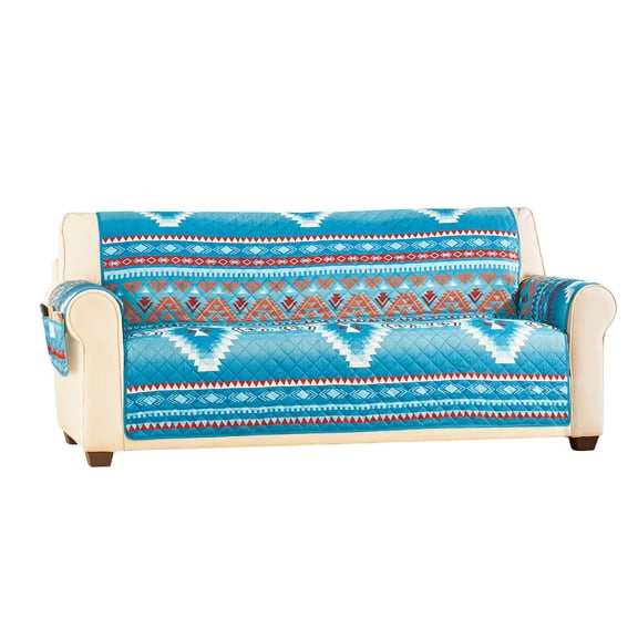 Collections Etc Quilted Turquoise Southwest Furniture Cover