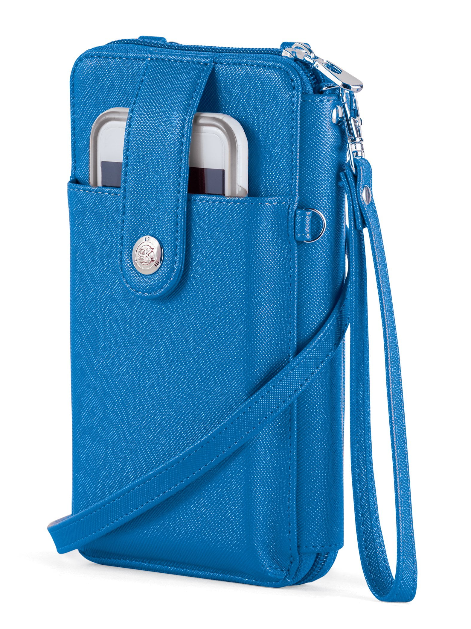 Collections Etc RFID Crossbody Cell Phone Wallet with Adjustable