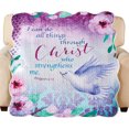 thumbnail image 1 of Collections Etc Religious Floral Soft Quilted Lap Throw Blanket | I Can Do All Things Through Christ Who Strengthens Me | Polyester | 60 x 50 | For Beds, Couch, Sofa, 1 of 2