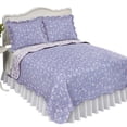 thumbnail image 1 of Collections Etc Reversible Floral Quilt with Scalloped Edges and Two-Tone Design, Lavender, Twin, 1 of 8