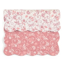 Collections Etc Reversible Floral Scroll Pillow Sham Rose Sham