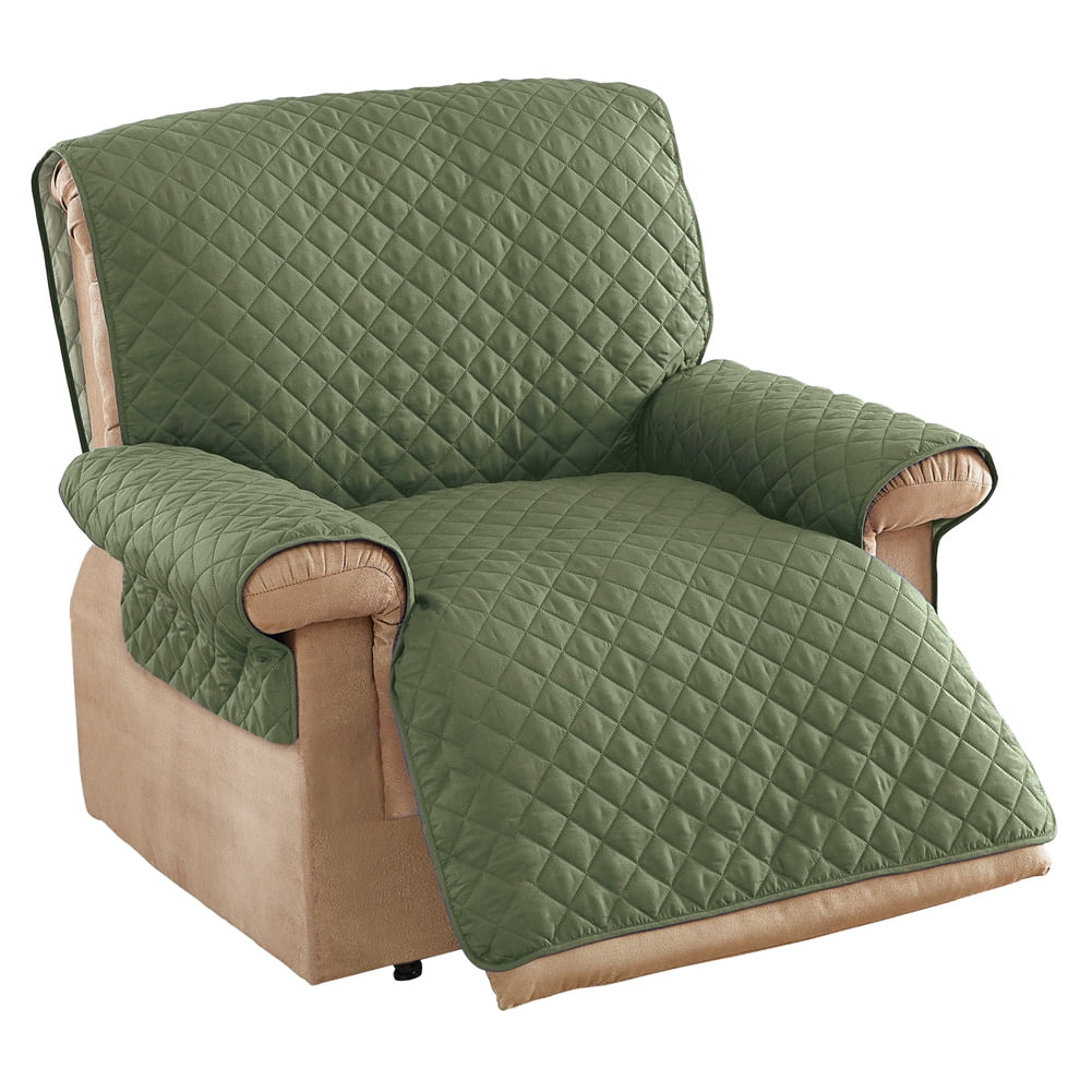Olive and Sage Quilted Jumbo Recliner Cover