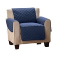 thumbnail image 1 of Collections Etc Reversible Quilted Furniture Protector Cover, Navy/Silver, Chair, 1 of 10