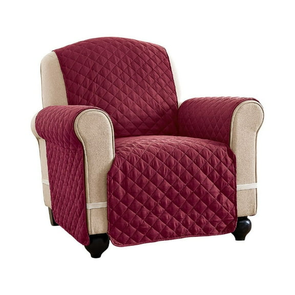Collections Etc. Reversible Spill Resistant Quilted Pet Sofa & Chair Protector, Chocolate & Tan