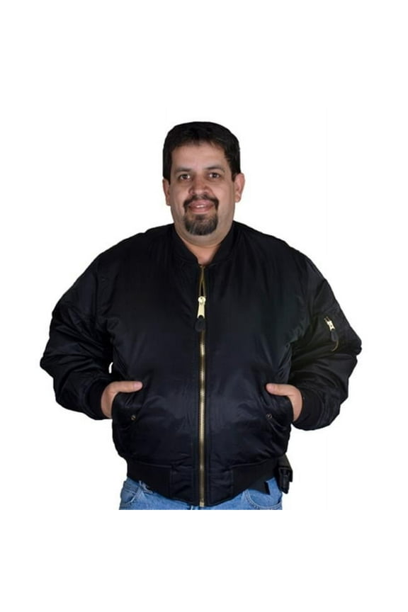 Collections Etc Reversible Water-Resistant Retro MA-1 Flight Jacket