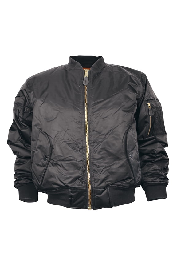 Collections Etc Reversible Water-Resistant Retro MA-1 Flight Jacket