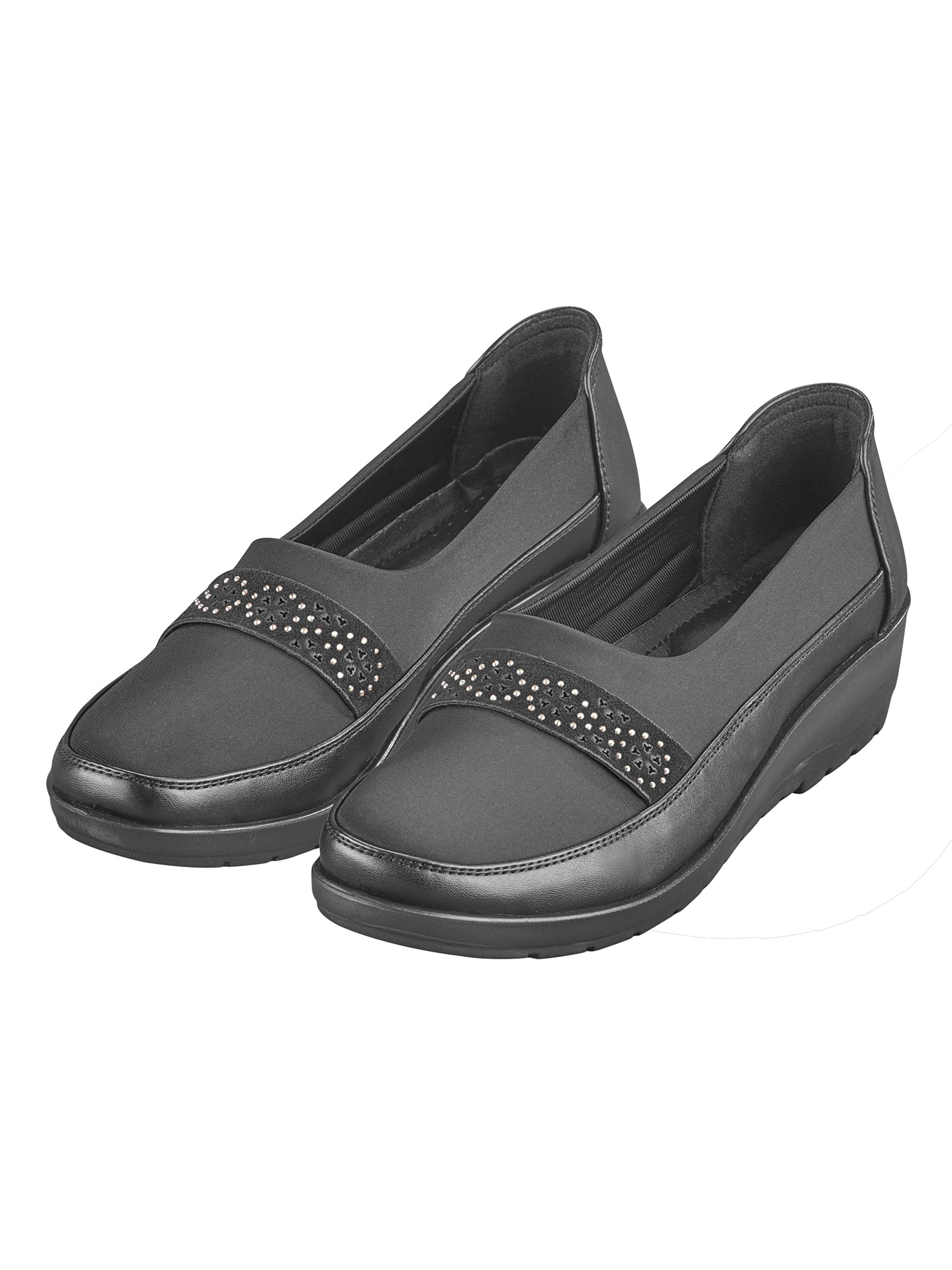 Collections Etc Rhinestone Decorated Stretch Inset Shoes - Walmart.com