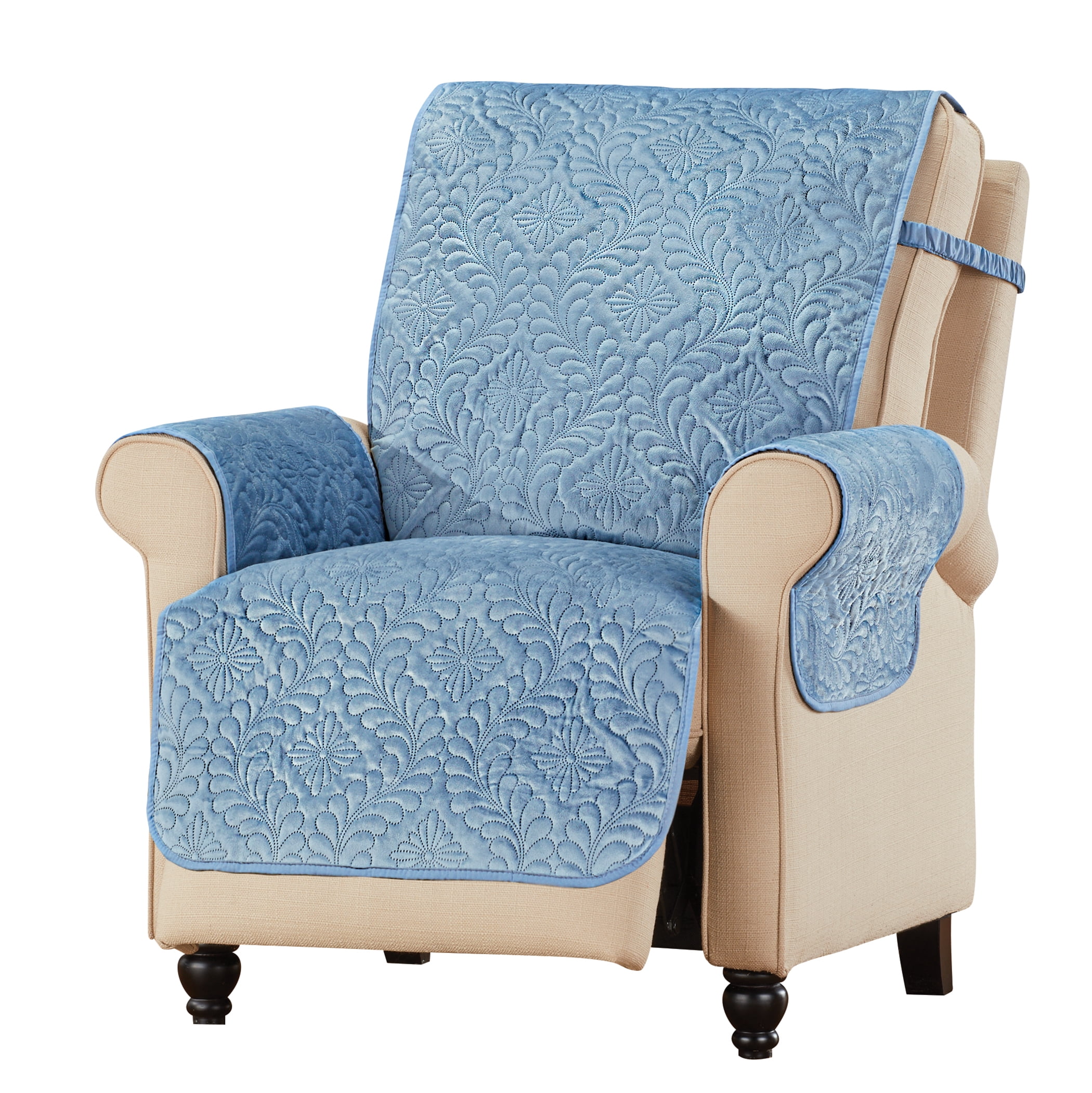 Collections Etc Rosedale Textured Design Furniture Protector Blue