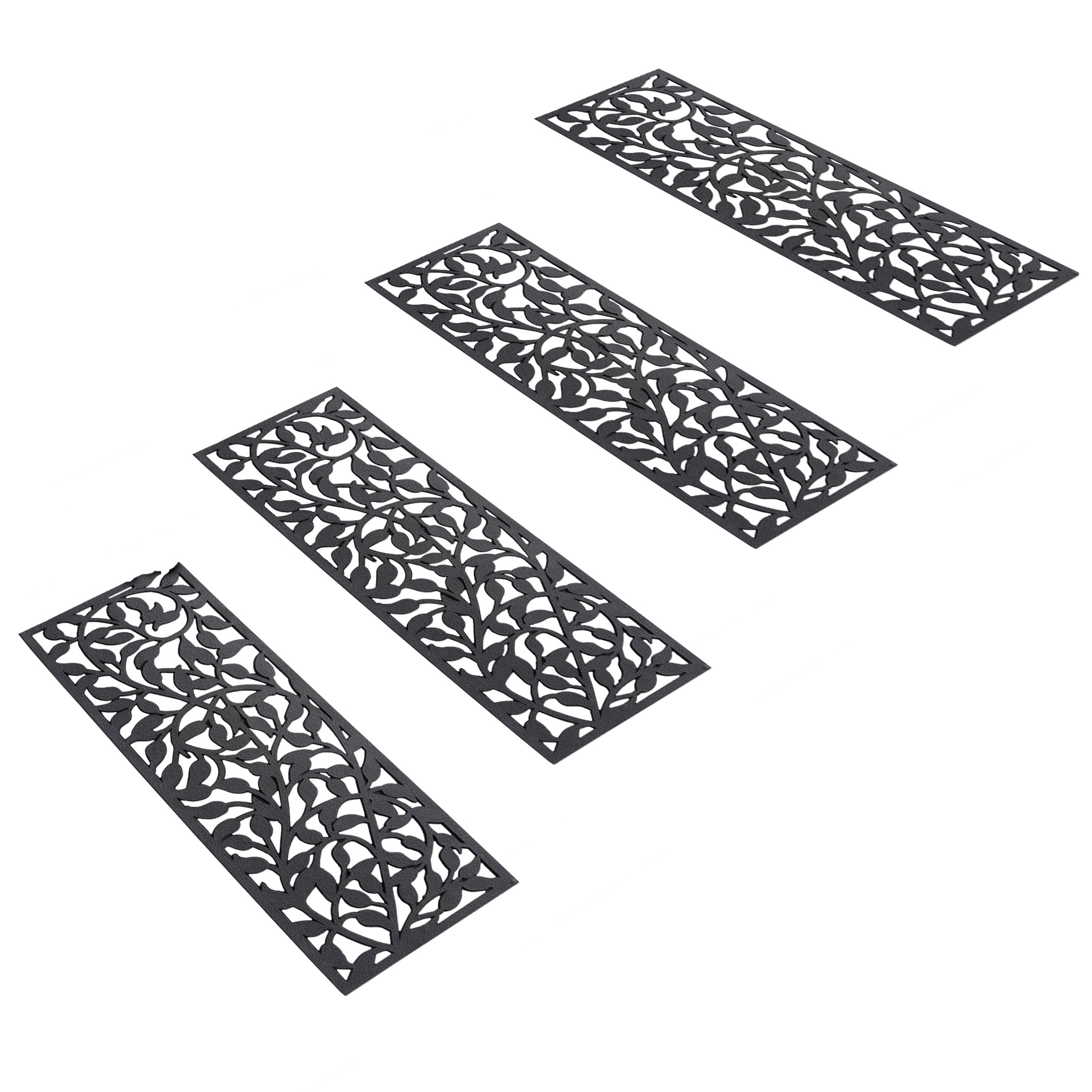 Collections Etc Rubber Leaf Design Stair Treads - Set of 4