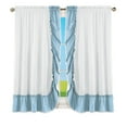 thumbnail image 1 of Collections Etc Ruffled Edge Lace Trim Window Curtain Drapes Blue 63" Panel Pair, 1 of 3