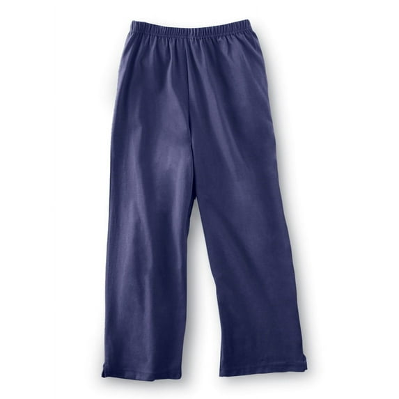Collections Etc Samanthas Style Shoppe Women's Elastic Waist Comfortable Cropped Capri Pants, Navy, Xx-Large
