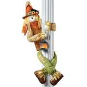 Collections Etc Scarecrow Hugger with Lantern Fall Outdoor or Indoor Decoration, Lighted Porch Décor, Poseable Arms and Legs