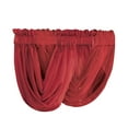thumbnail image 1 of Collections Etc Scoop Two-Piece Rod Pocket Solid-Colored Sheer Valances for Windows, Decorative Accent and Added Privacy for Any Room in Home, Burgundy, 1 of 4