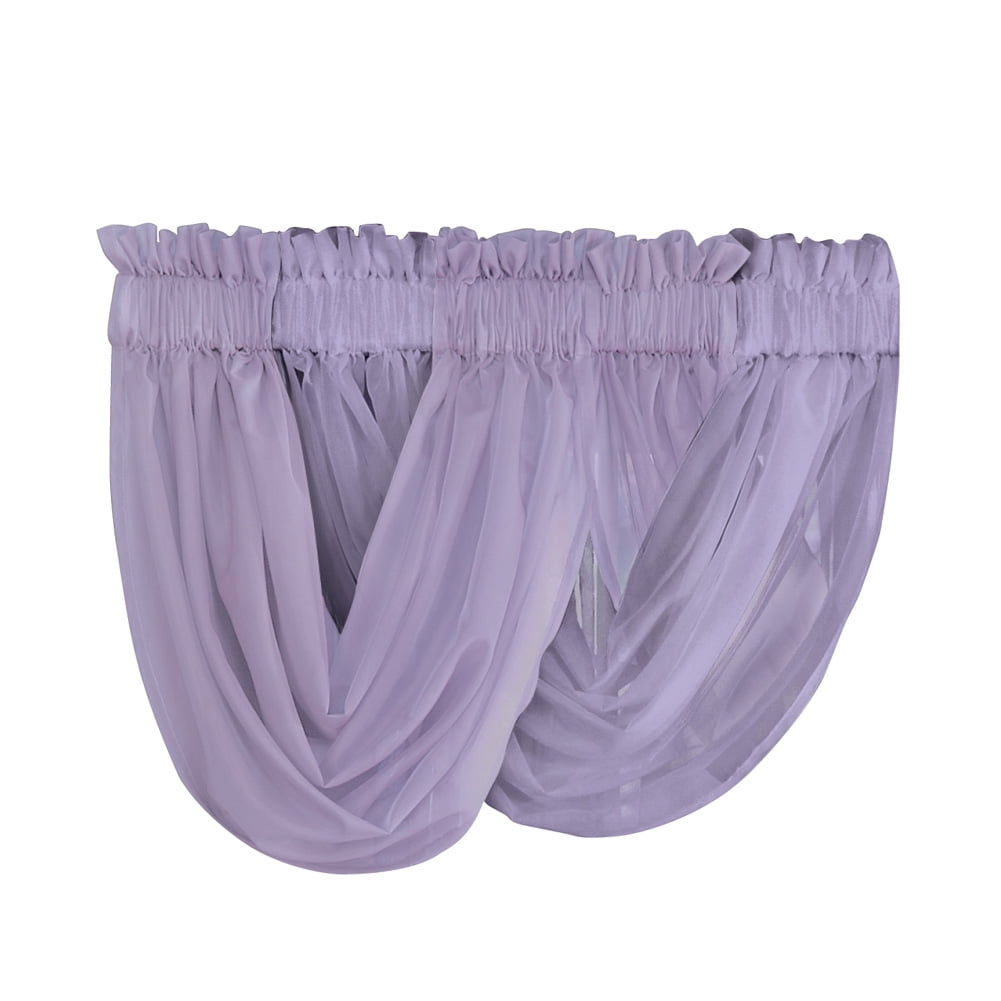 Lilac Sheer Rod Pocket Scoop Valance Set