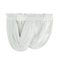 thumbnail image 1 of Collections Etc Scoop Two-Piece Rod Pocket Solid-Colored Sheer Valances for Windows, Decorative Accent and Added Privacy for Any Room in Home, White, 1 of 6