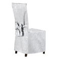 thumbnail image 1 of Collections Etc Scroll Patterned Elegant Dining Chair Cover - Fancy Dinging Room Décor, White, 1 of 4