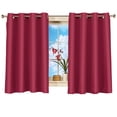 thumbnail image 1 of Collections Etc Short Blackout Window Curtain Panel, Energy-Efficient, Noise-Reducing and Light-Blocking Triple-Layer Technology, Grommet Top, Burgundy, 56" X 54", 1 of 3