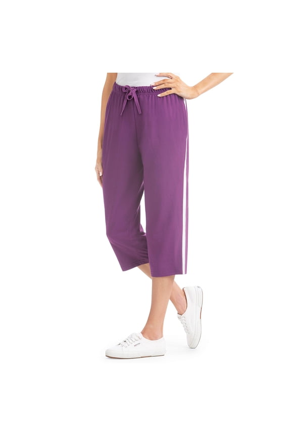 Side Stripe Knit Capris