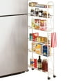 Collections Etc Slim Rolling Pantry 6-Tier Shelf, White Metal with ...