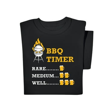 Collections Etc Soft Cotton BBQ Timer Black Short Sleeve Tee