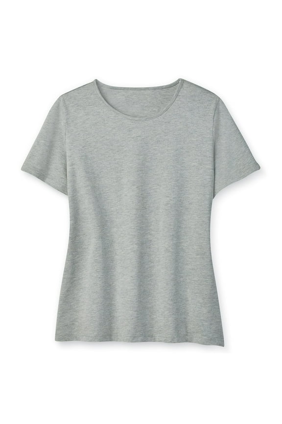 Collections Etc Soft Knit Crew Neck Short Sleeve Cotton Tee | Cotton, Polyester | Machine Wash