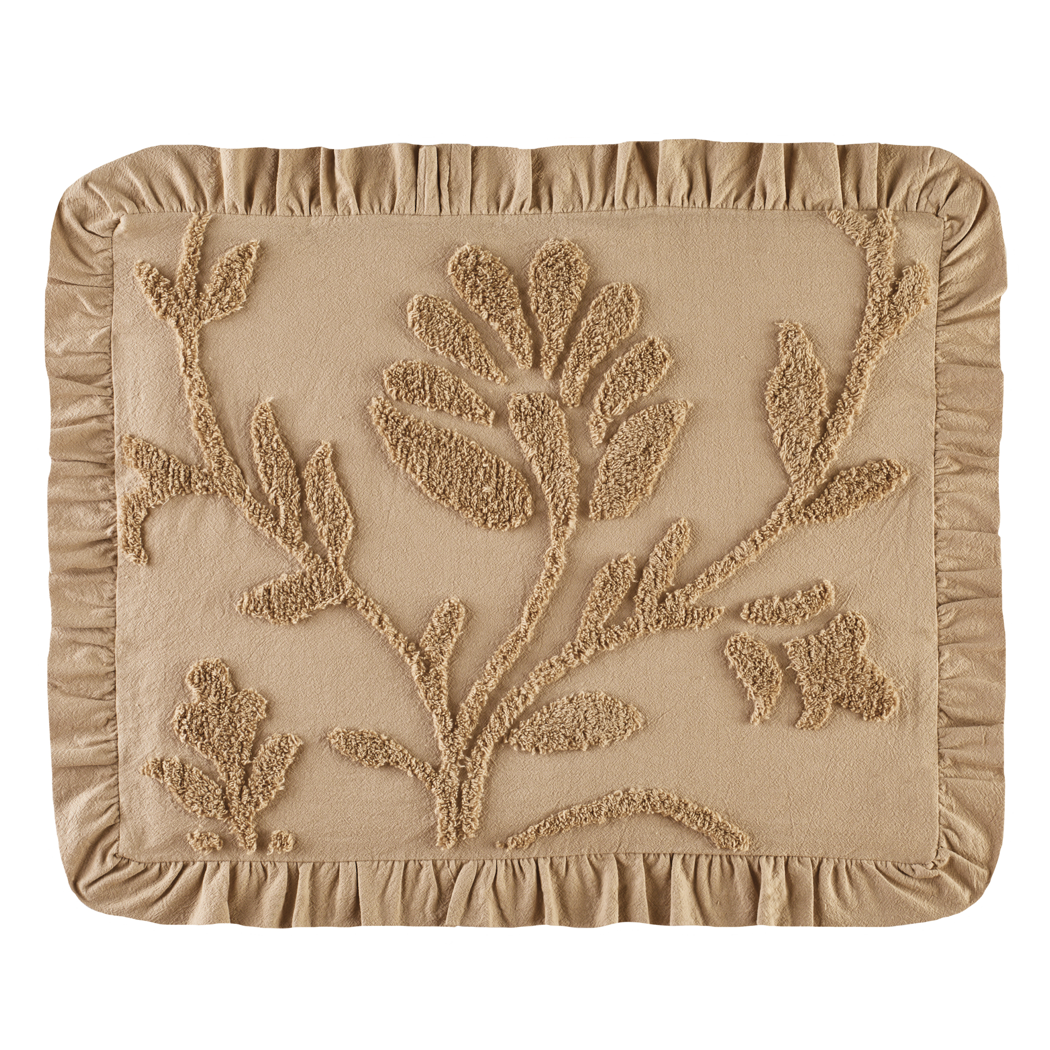 Collections Etc Soft & Luxurious Vine Ruffled Edge Vintage Chenille