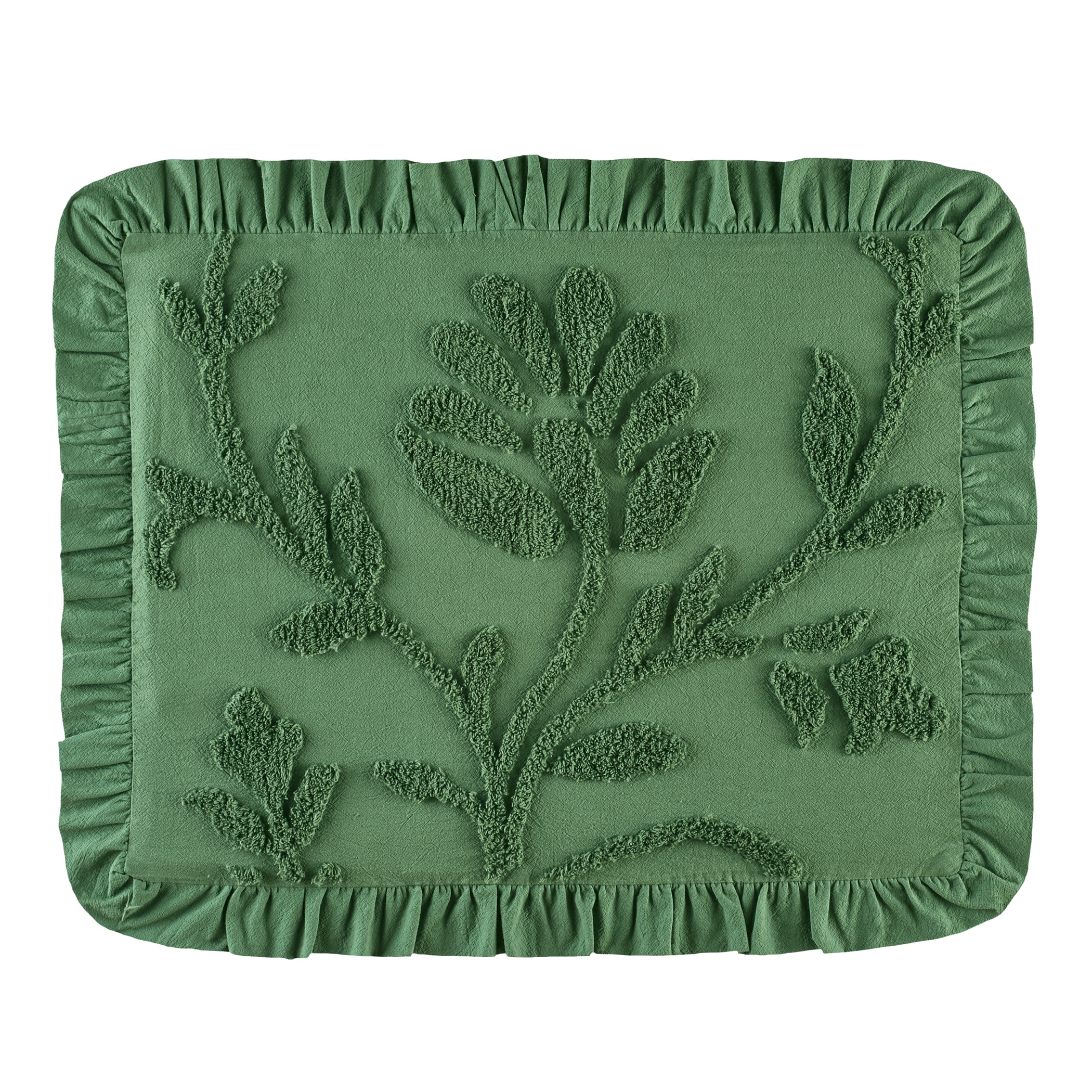 Collections Etc Soft & Luxurious Vine Ruffled Edge Vintage Chenille