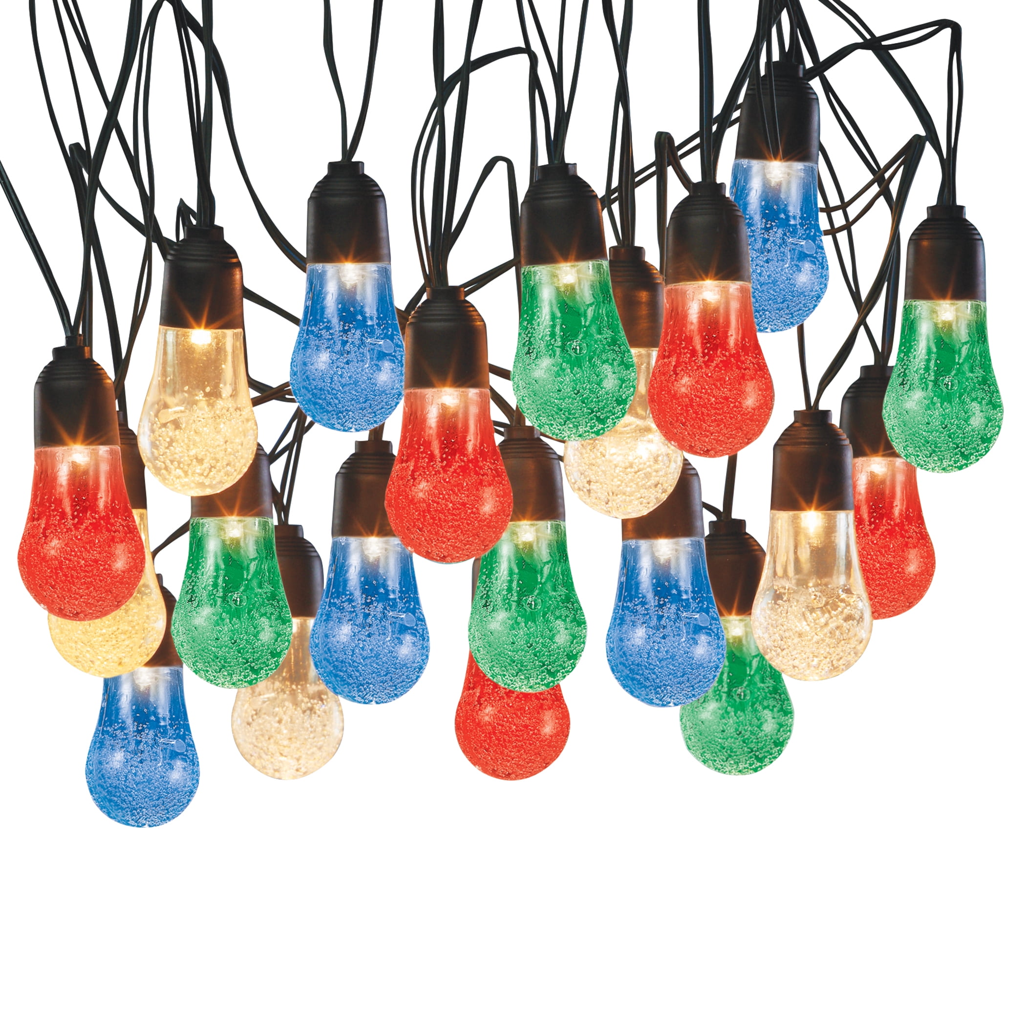 Collections Etc Solar Powered Bubbles Outdoor String Lights