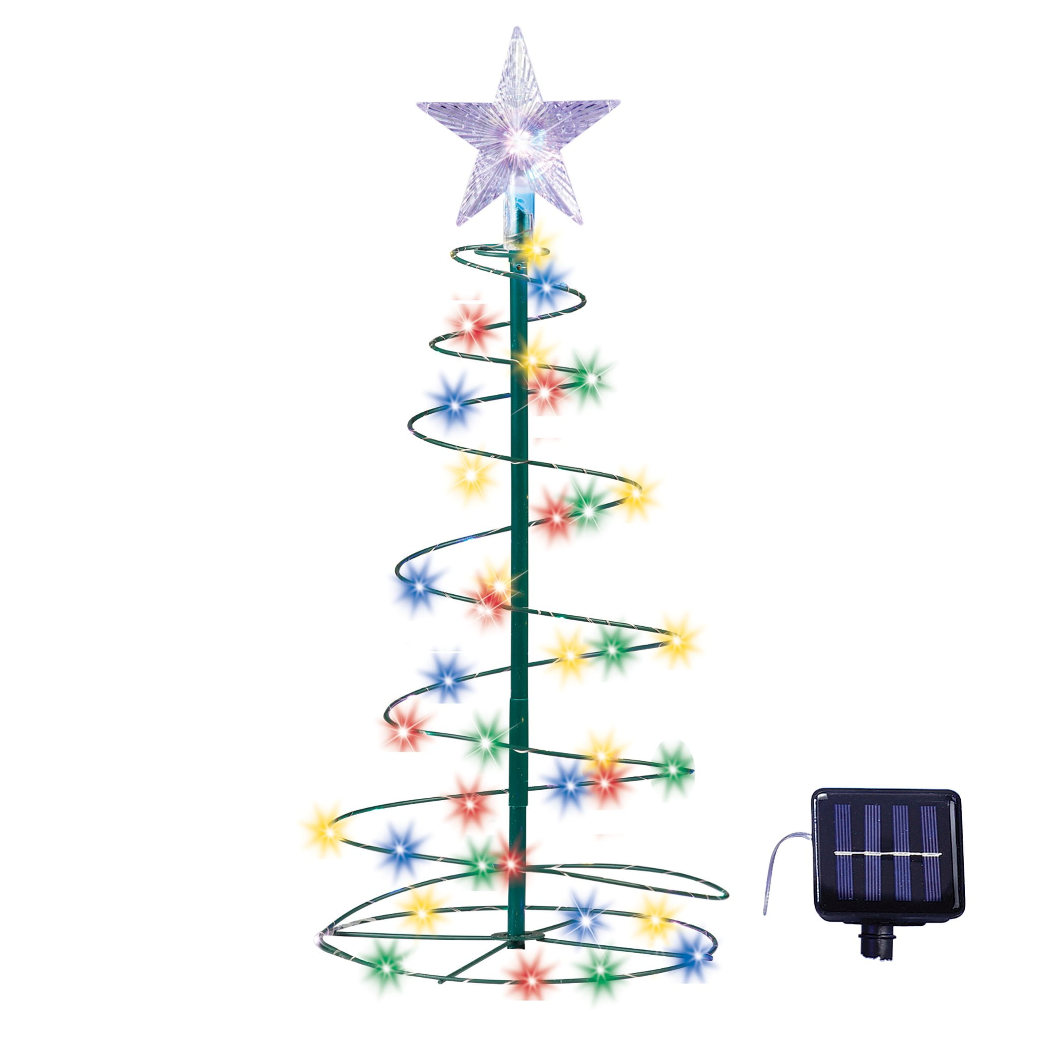 Collections Etc Solar Powered LED Christmas Tree with Star Garden Stake