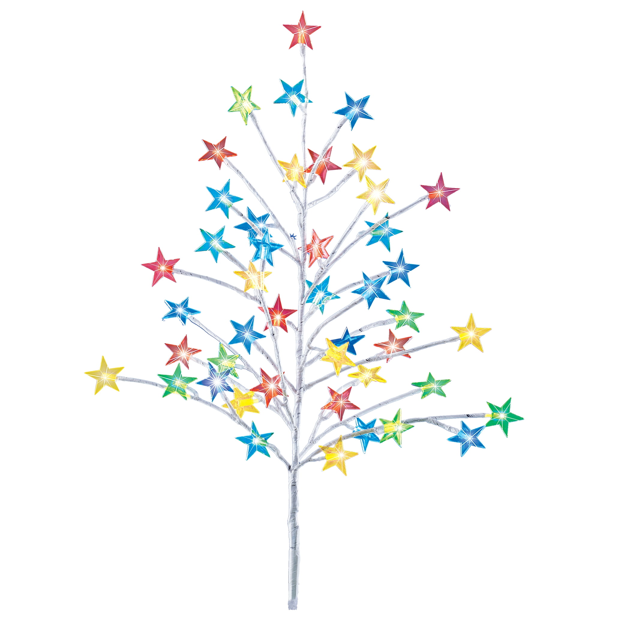 Solar Powered Multicolor Star Tree Stake with 40 LED Lights