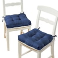 thumbnail image 1 of Collections Etc Solid Color Tufted Chair Cushions with Tiebacks - Set of 2, 1 of 3