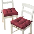 thumbnail image 1 of Collections Etc Solid Color Tufted Chair Cushions with Tiebacks - Set of 2, 1 of 3