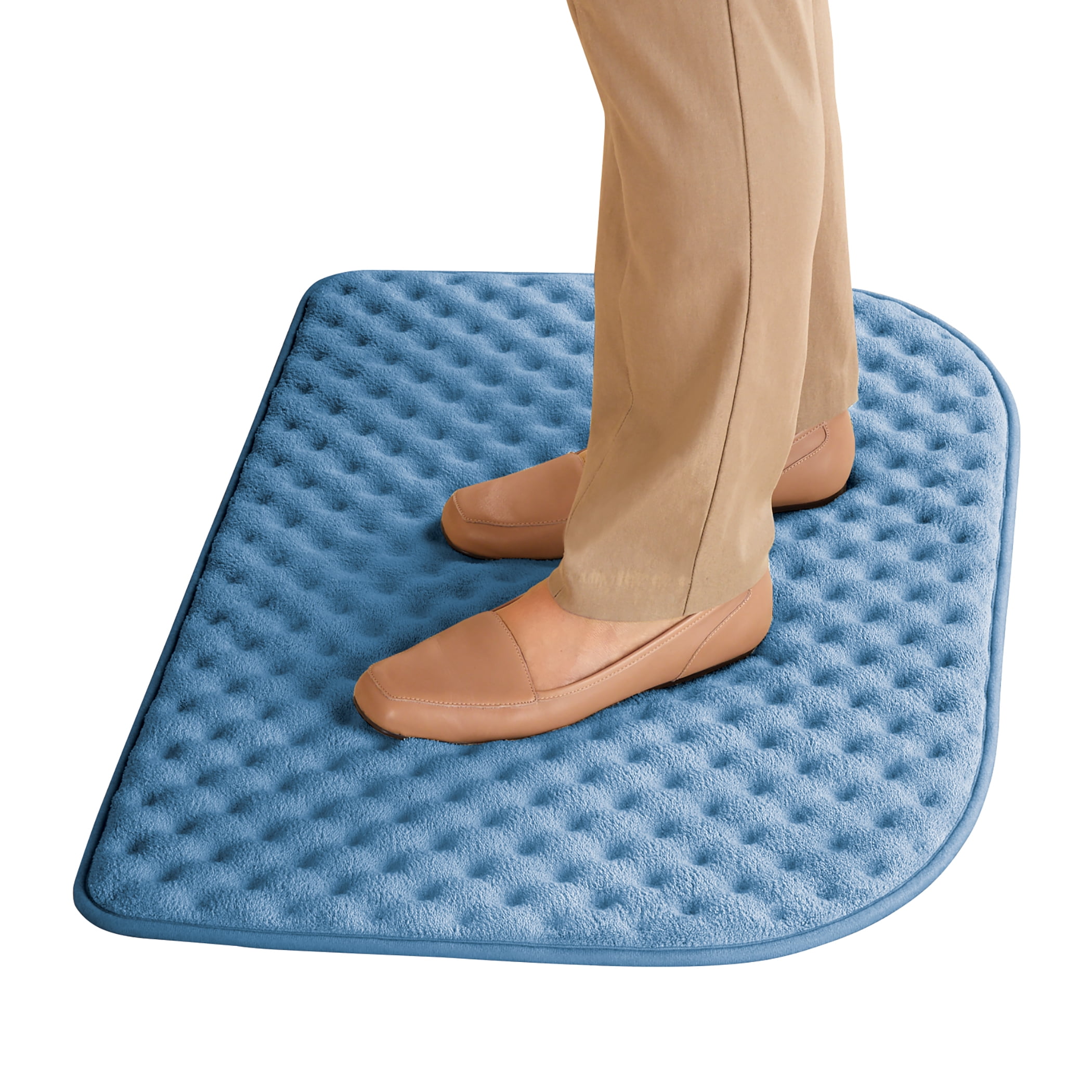 Light Blue Foam Comfort Anti-Fatigue Kitchen Mat