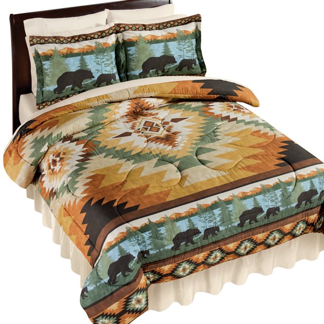 Collections Etc Southwest Woodland Bears 3Piece Comforter Set