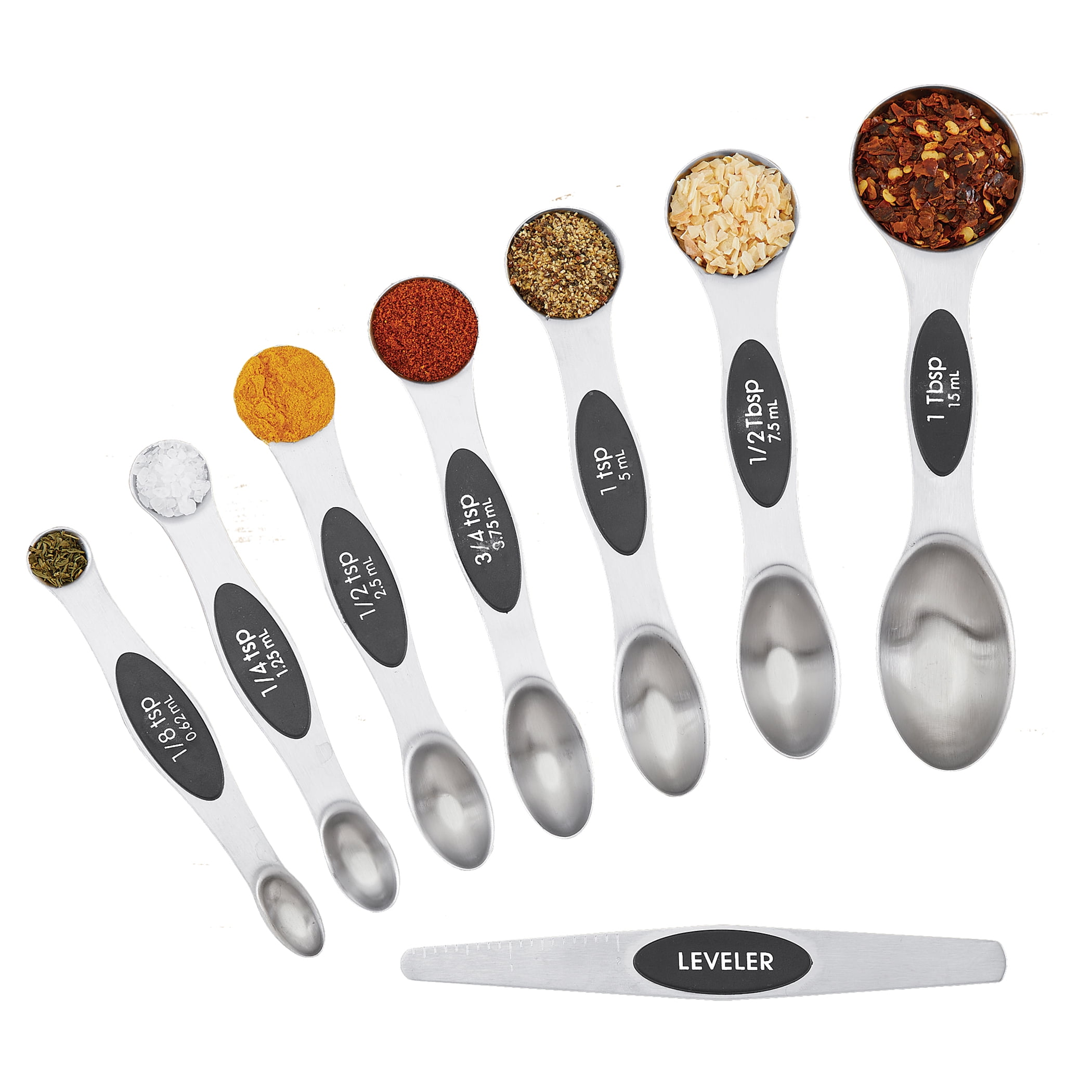 Collections Etc Stainless Steel Measuring Spoons Set of 7