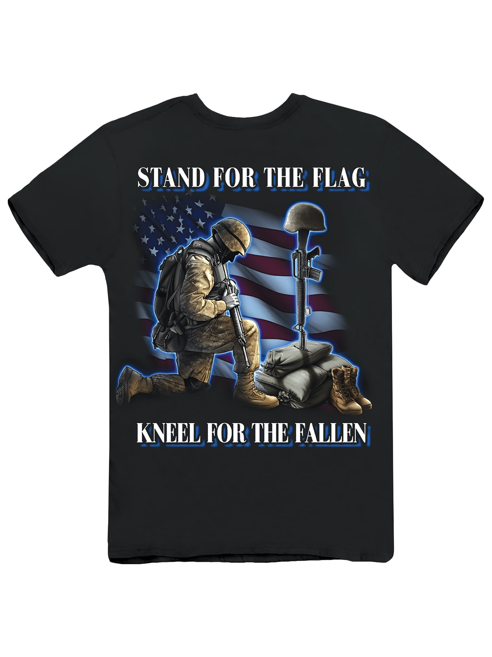 Collections Etc Stand For The Flag Kneel For The Fallen Black TShirt